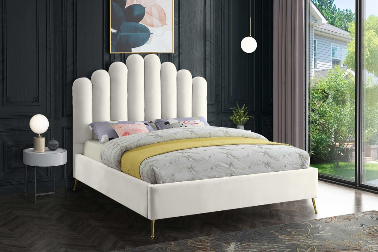 Lily Velvet Bed SKU: Lily - Venini Furniture 