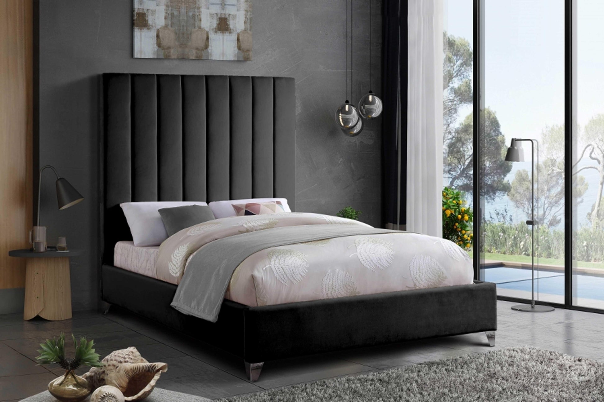 Via Velvet Bed SKU: Via - Venini Furniture 