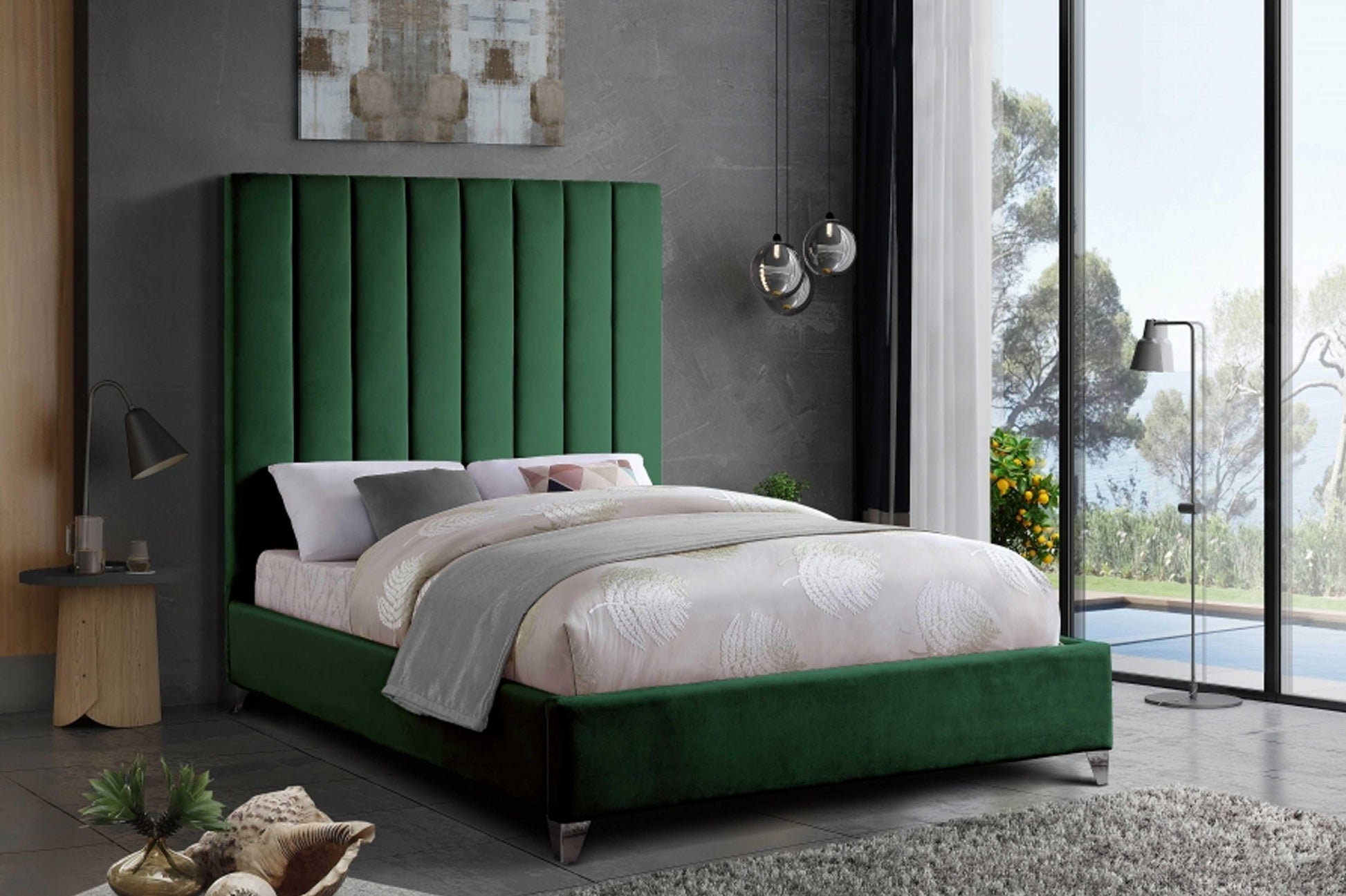 Via Velvet Bed SKU: Via - Venini Furniture 