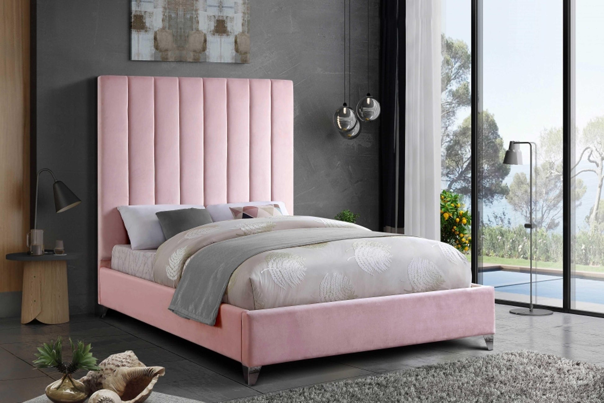 Via Velvet Bed SKU: Via - Venini Furniture 