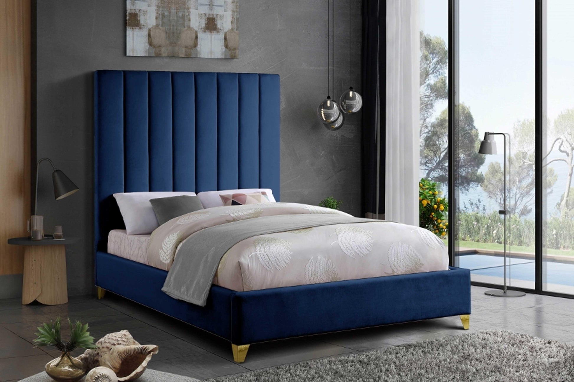 Via Velvet Bed SKU: Via - Venini Furniture 