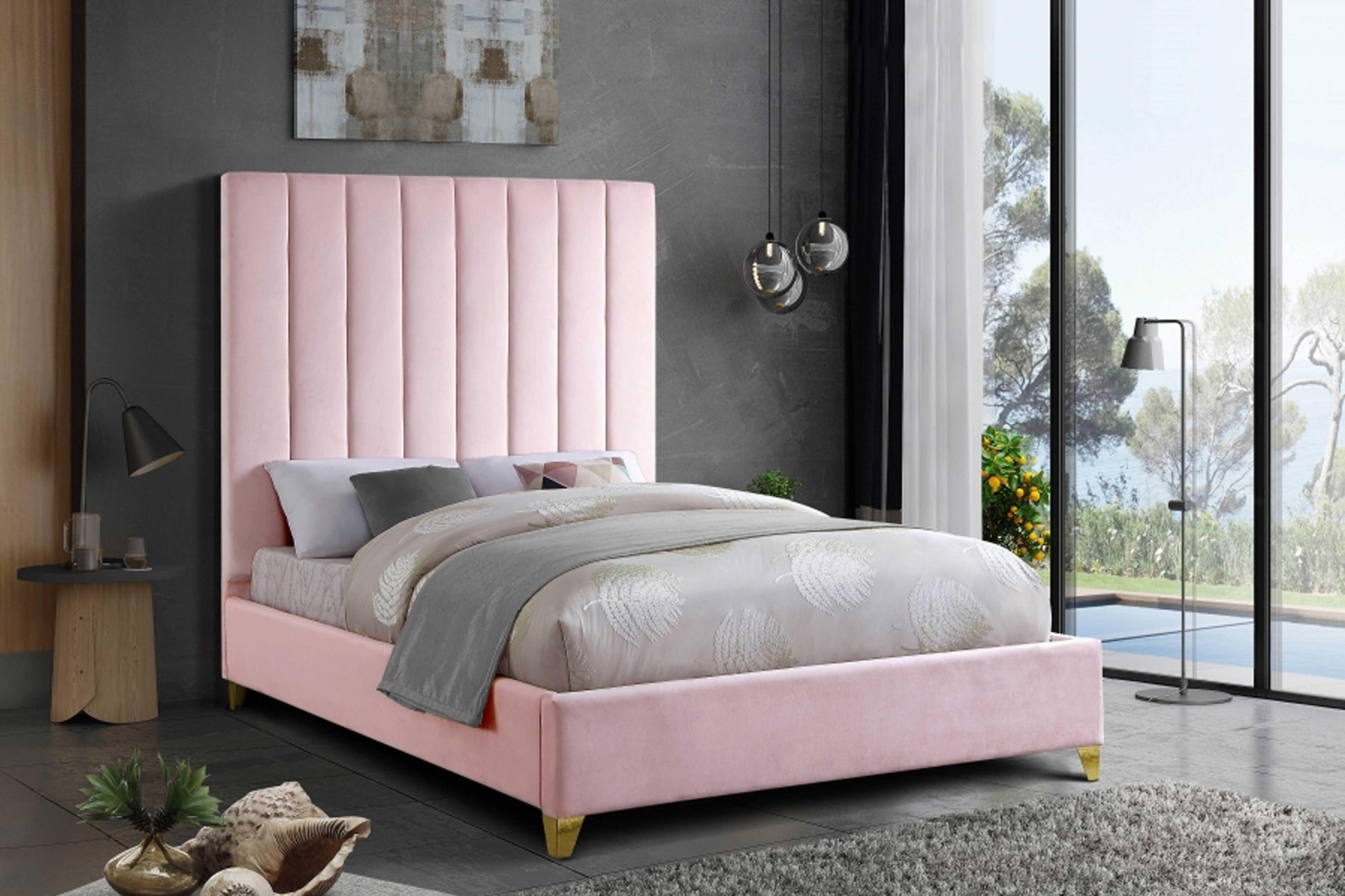 Via Velvet Bed SKU: Via - Venini Furniture 