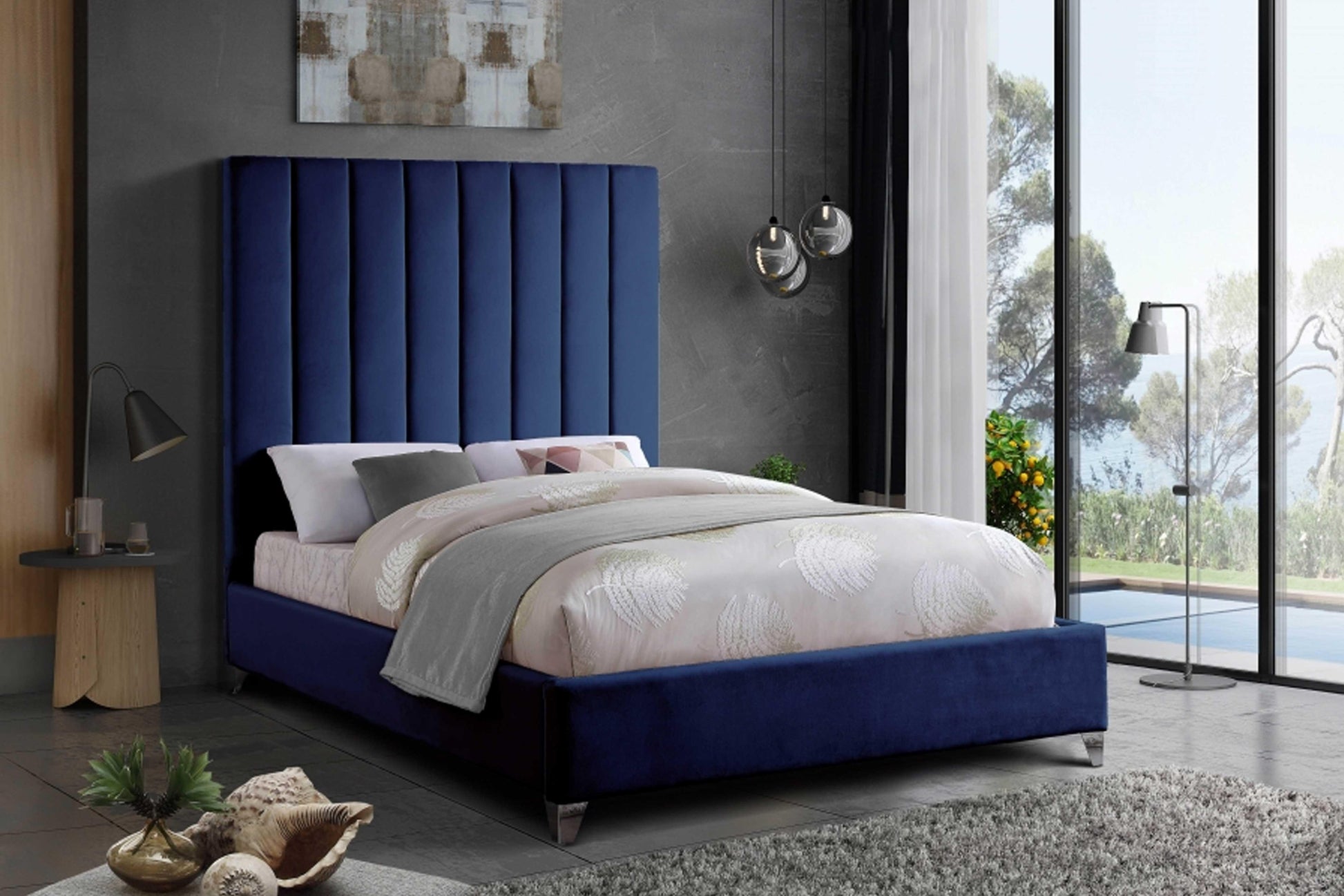 Via Velvet Bed SKU: Via - Venini Furniture 