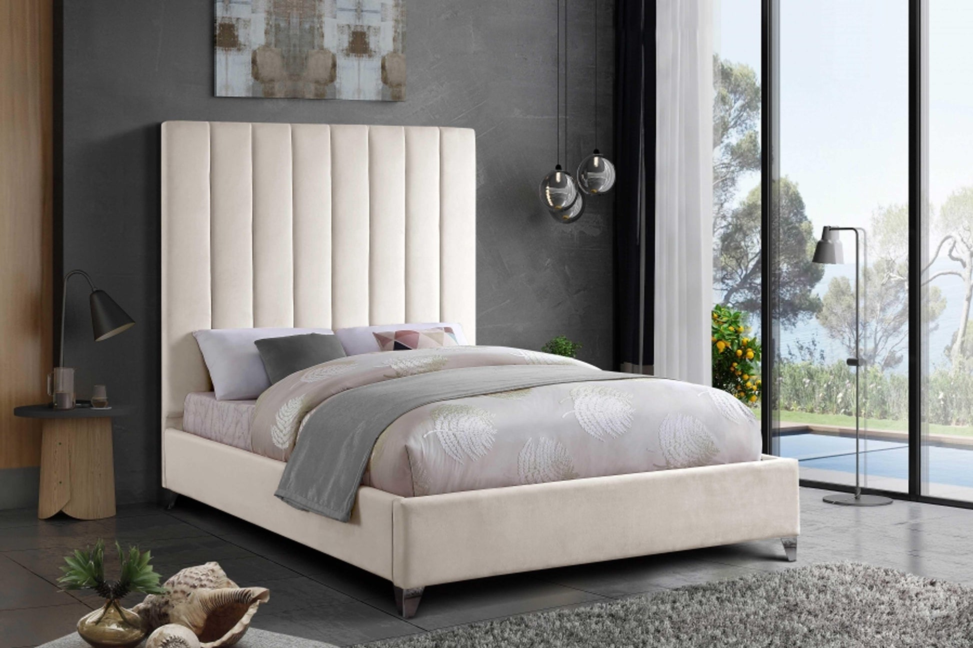Via Velvet Bed SKU: Via - Venini Furniture 