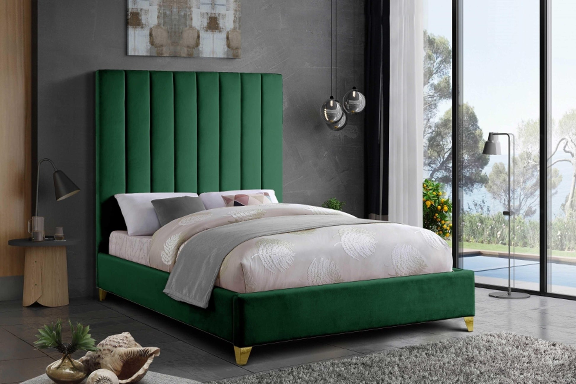 Via Velvet Bed SKU: Via - Venini Furniture 