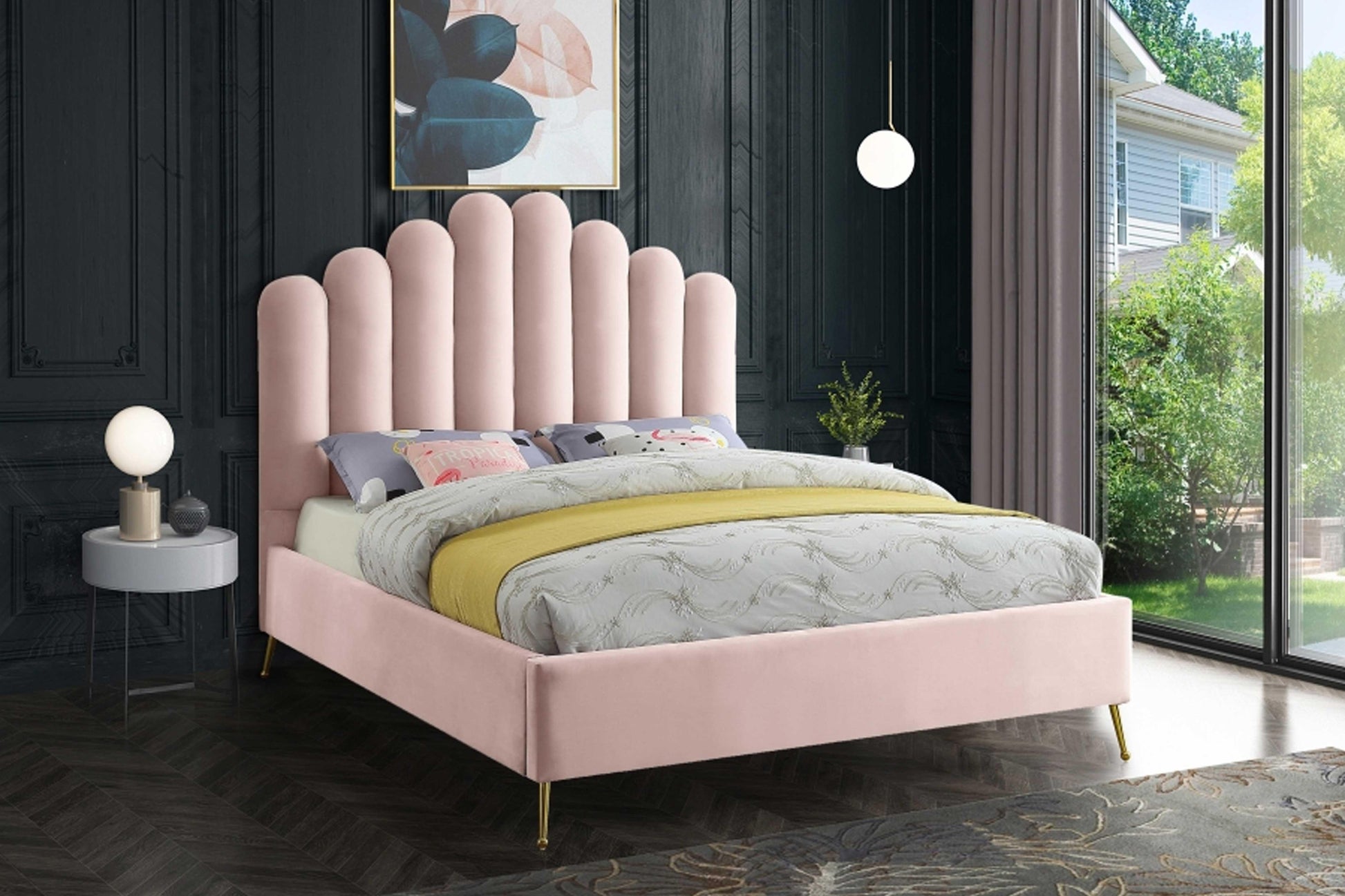 Lily Velvet Bed SKU: Lily - Venini Furniture 