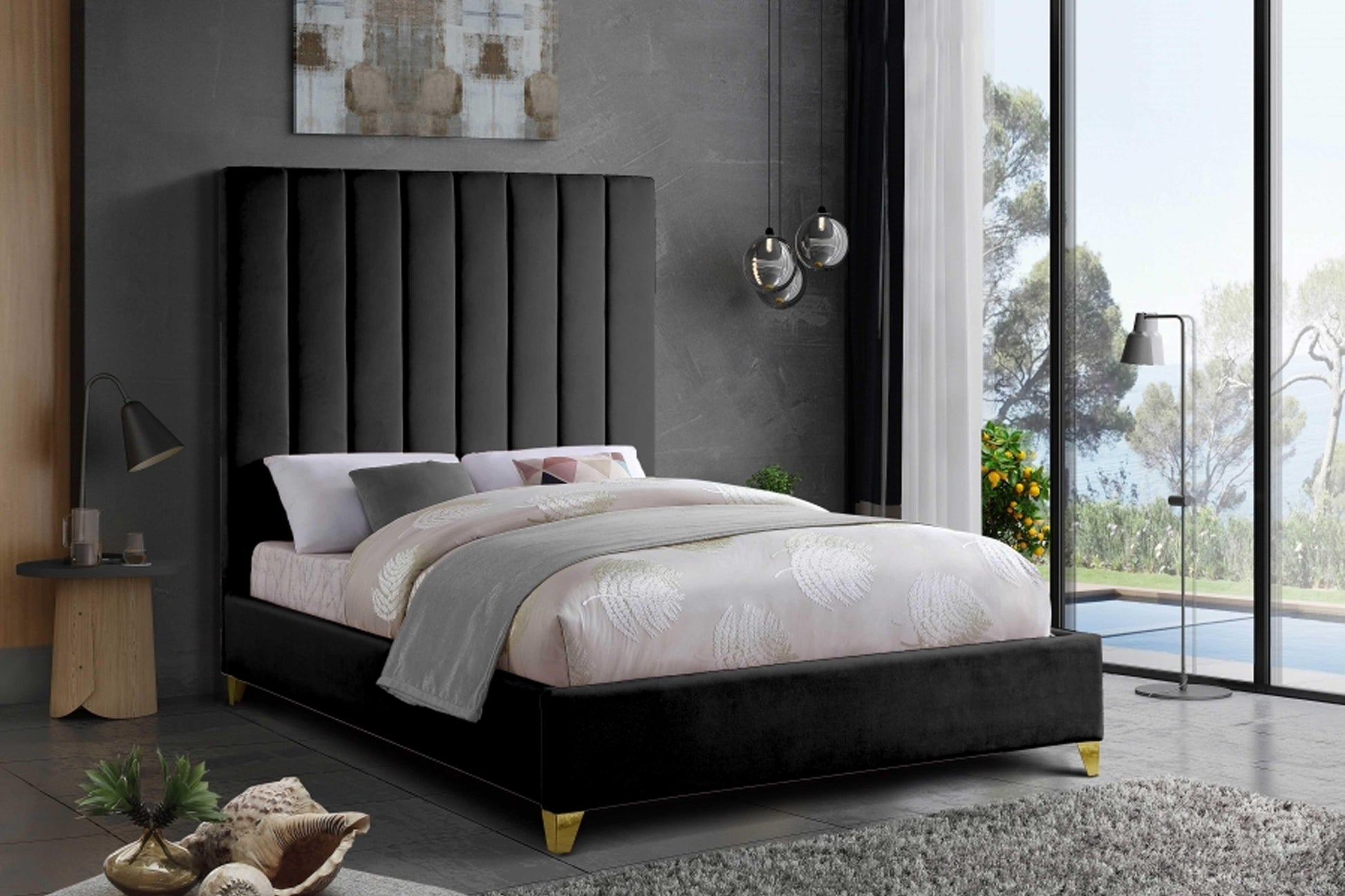 Via Velvet Bed SKU: Via - Venini Furniture 