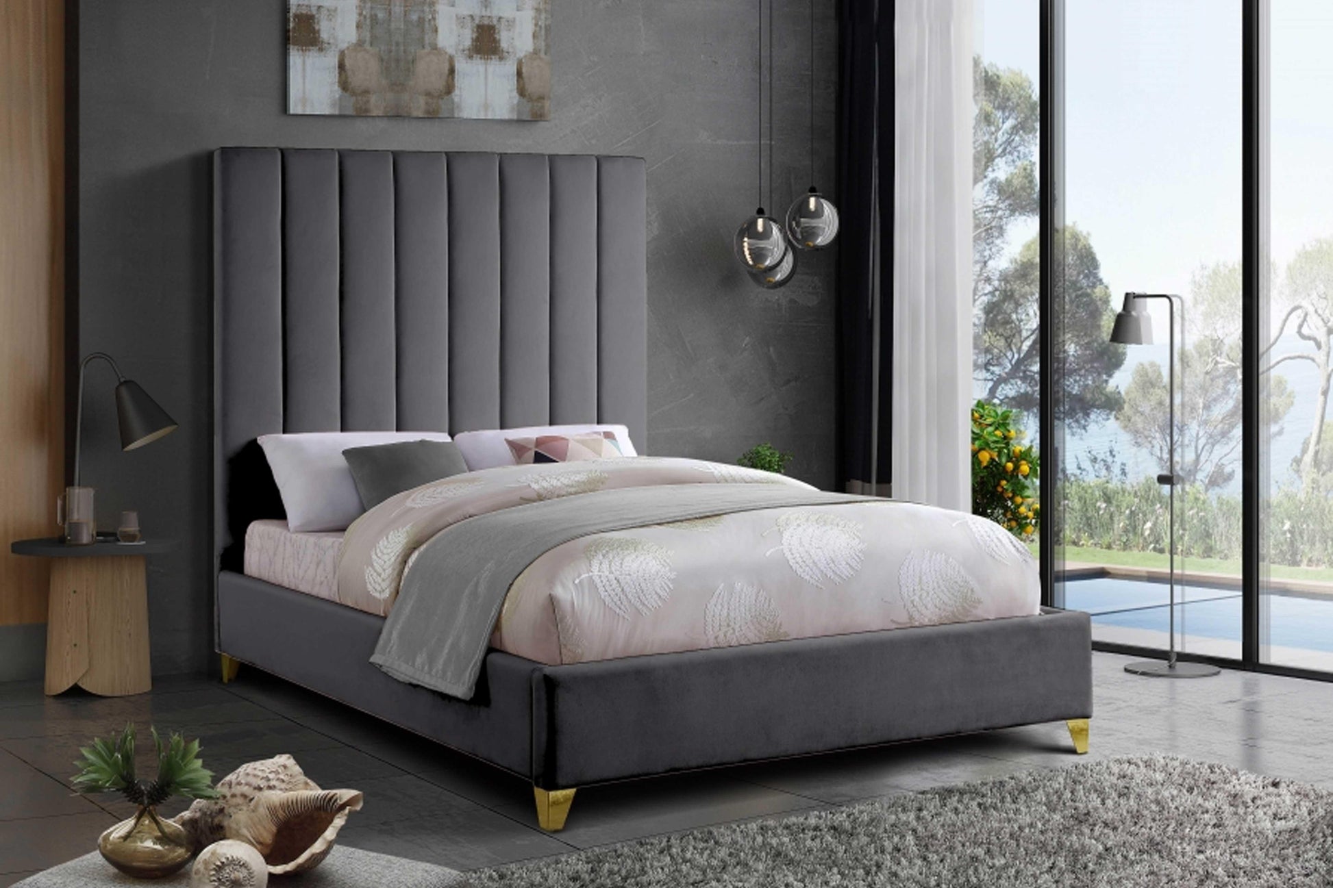 Via Velvet Bed SKU: Via - Venini Furniture 