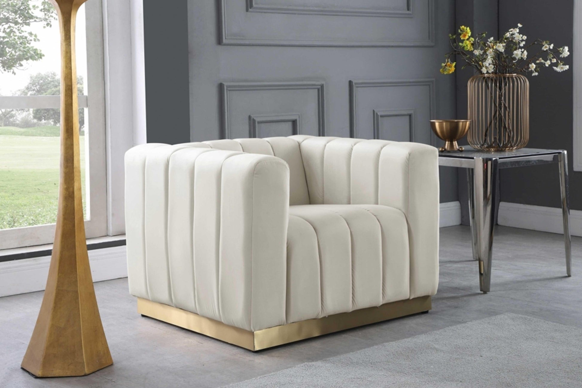Marlon Velvet Chair SKU: 603-C - Venini Furniture 