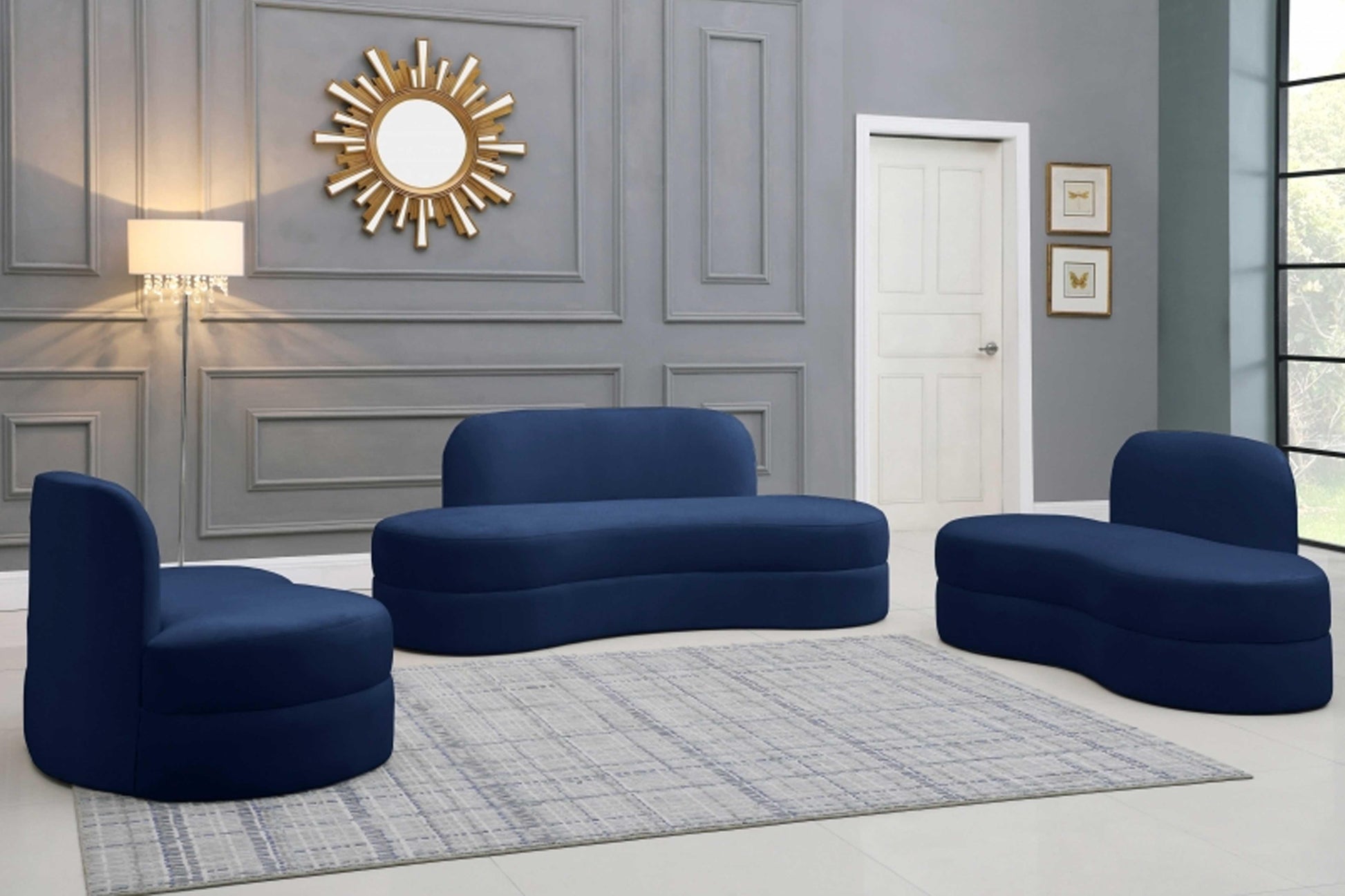 Mitzy Velvet Sofa SKU: 606-S - Venini Furniture 