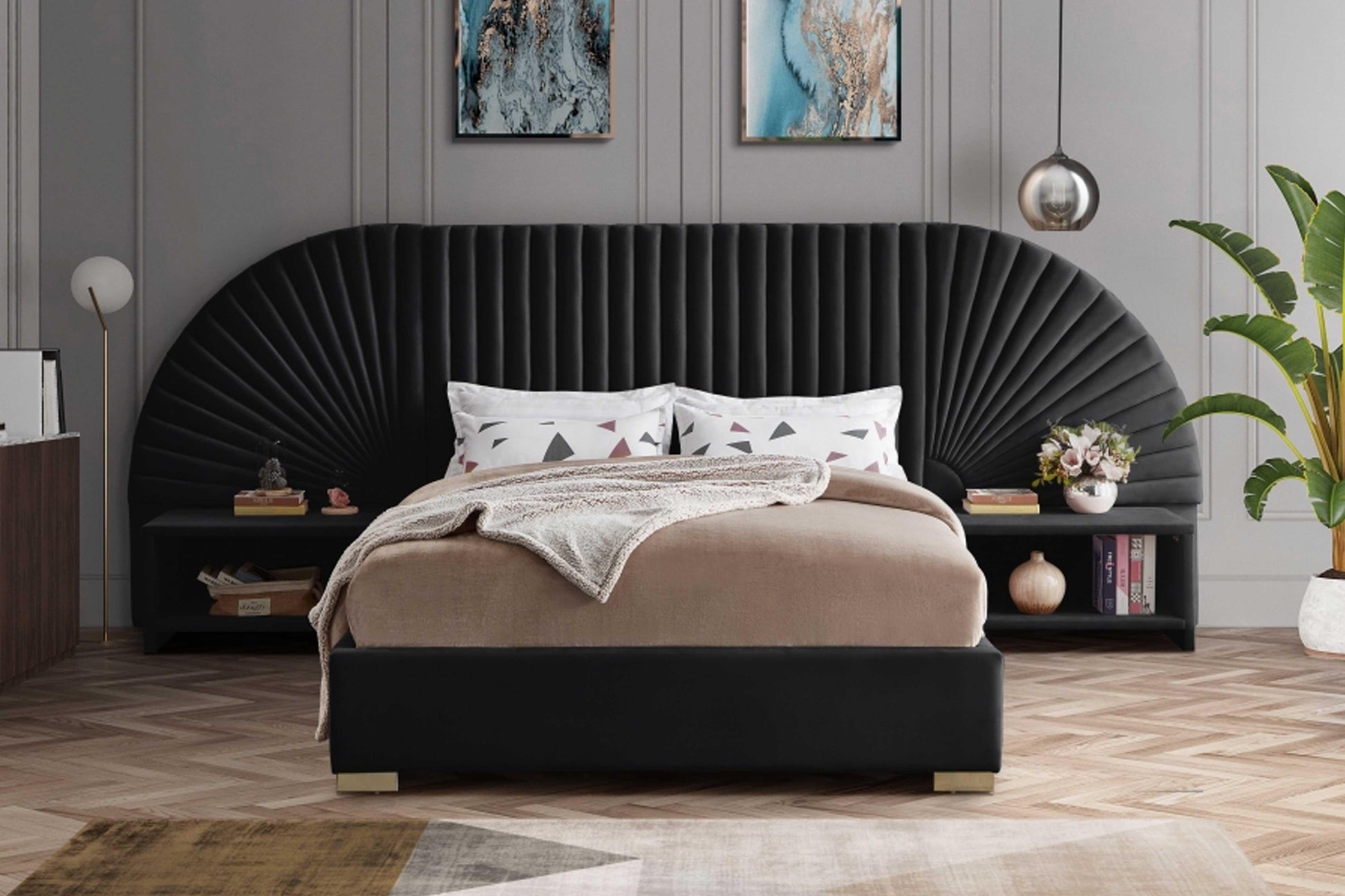Cleo Velvet NightStand SKU: Cleo-NS - Venini Furniture 