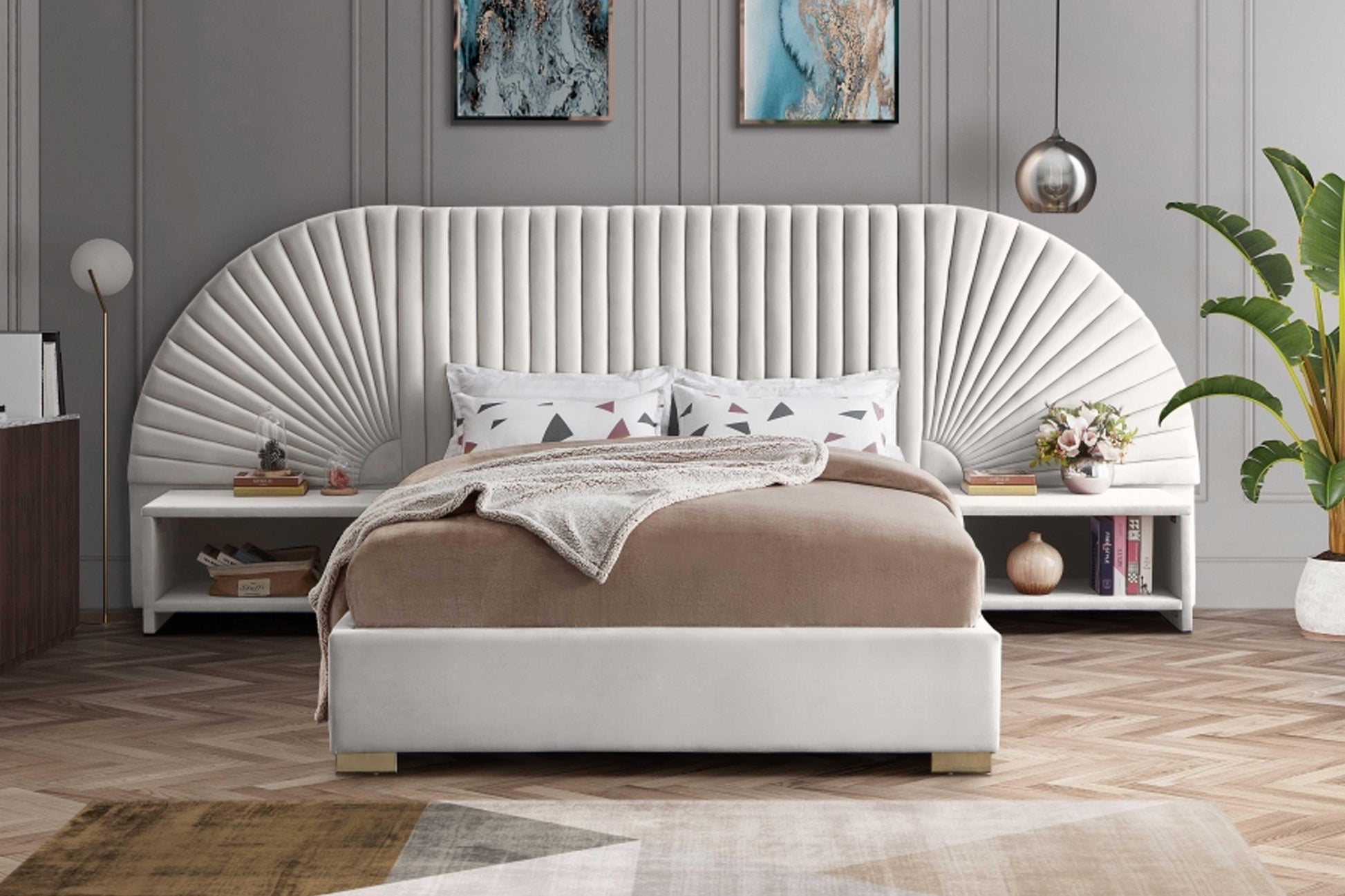 Cleo Velvet NightStand SKU: Cleo-NS - Venini Furniture 