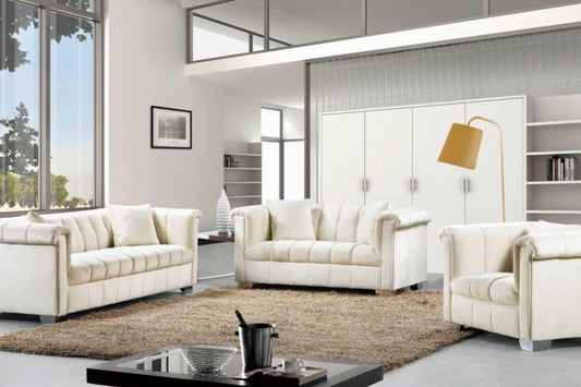 Kayla Velvet 3 pcs Sofa Set  SKU: 615-S - Venini Furniture 