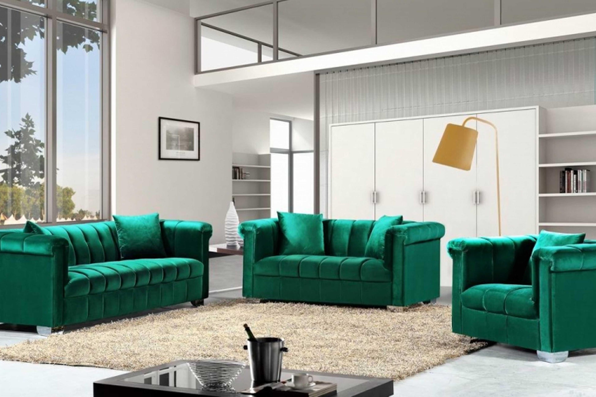 Kayla Velvet Loveseat SKU: 615-L - Venini Furniture 