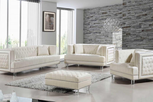 Lucas Velvet 4 pc Sofa Set SKU: 609-S - Venini Furniture 