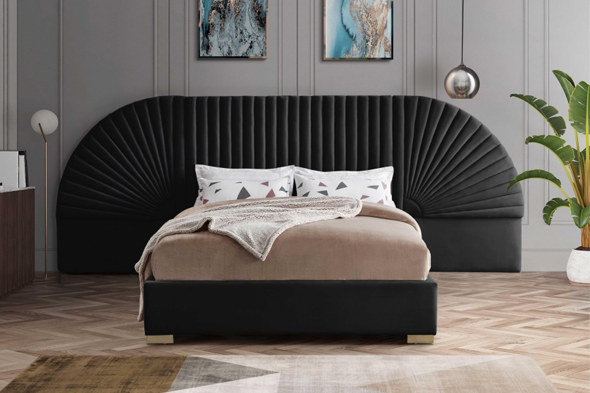 Cleo Velvet Bed SKU: Cleo - Venini Furniture 