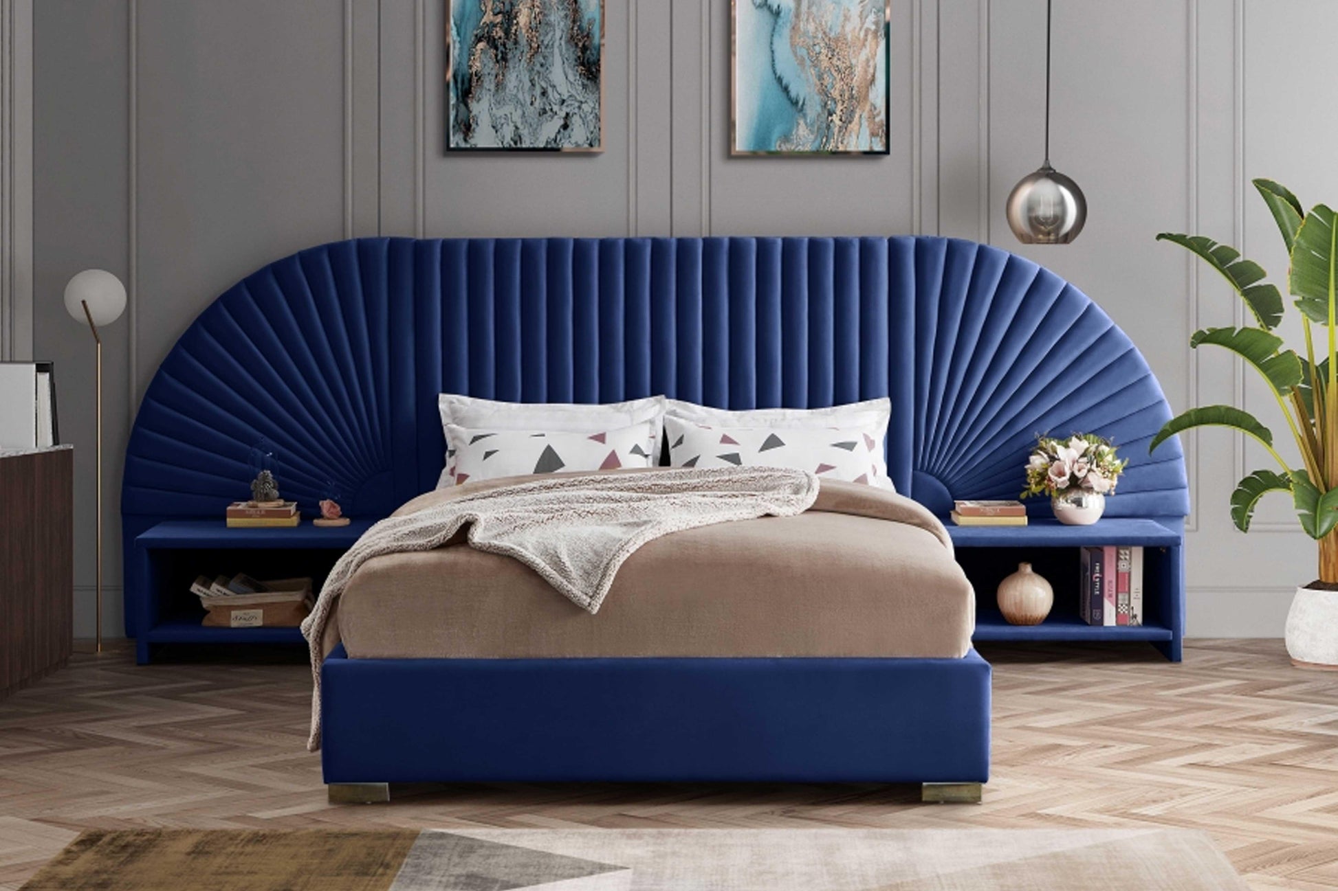 Cleo Velvet NightStand SKU: Cleo-NS - Venini Furniture 