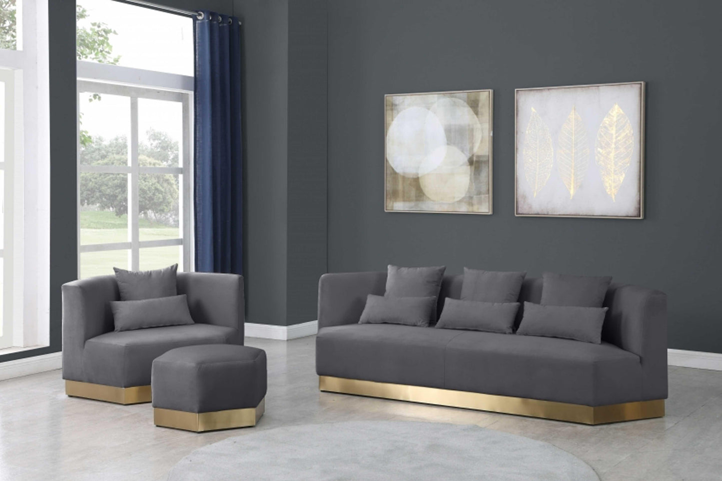 Marquis Velvet Sofa SKU: 600-S - Venini Furniture 