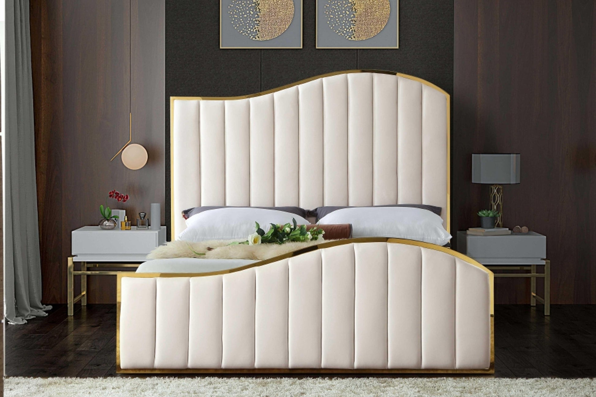Jolie Velvet Bed SKU: Jolie - Venini Furniture 