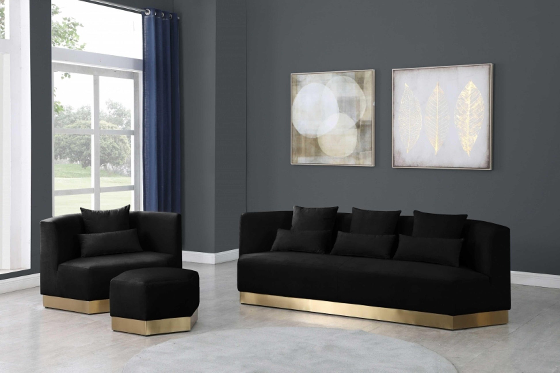 Marquis Velvet Sofa SKU: 600-S - Venini Furniture 