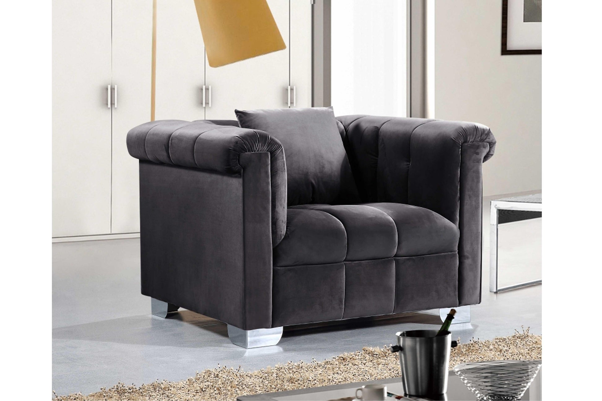 Kayla Velvet Chair SKU: 615-C - Venini Furniture 