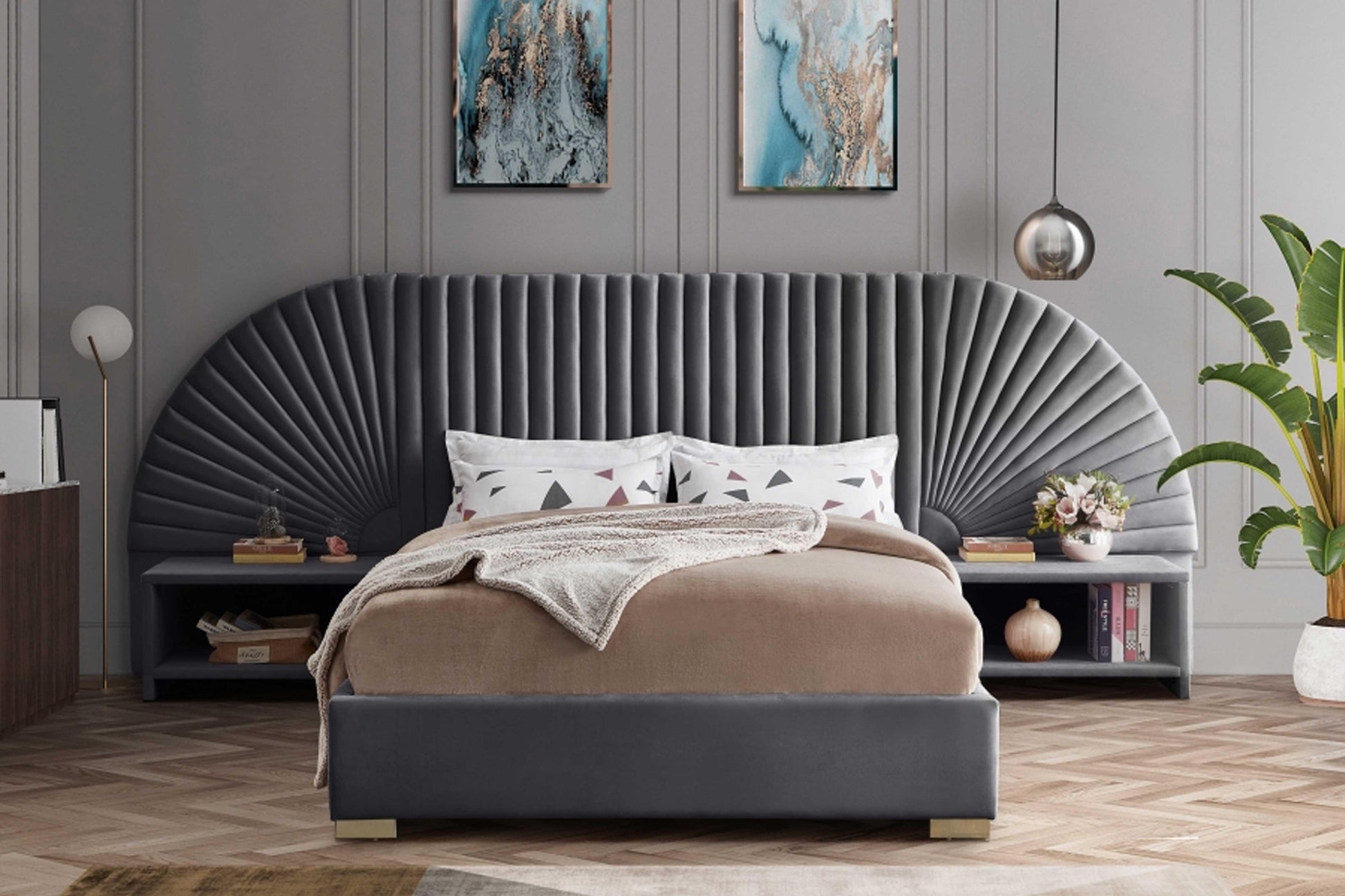 Cleo Velvet NightStand SKU: Cleo-NS - Venini Furniture 
