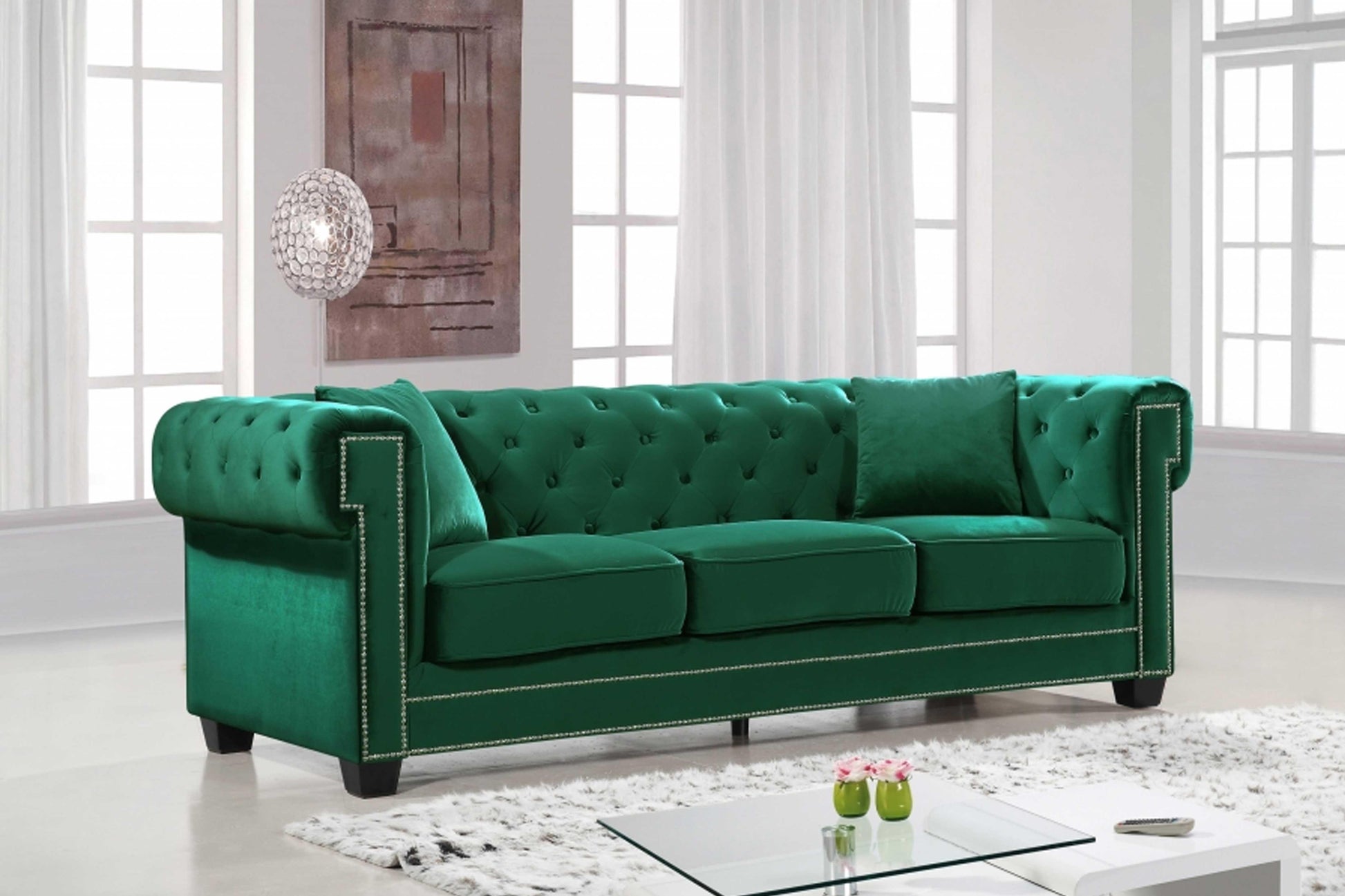 Bowery Velvet Sofa SKU: 614-S - Venini Furniture 