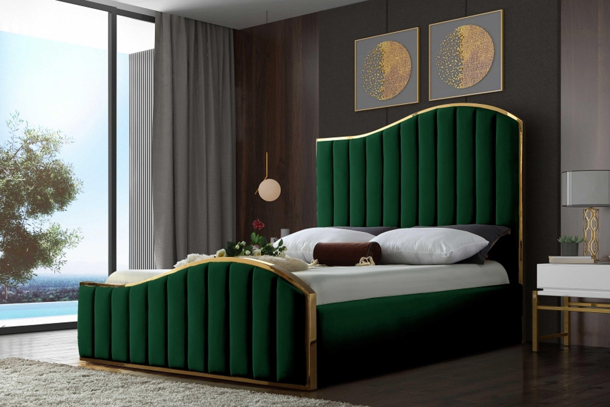 Jolie Velvet Bed SKU: Jolie - Venini Furniture 