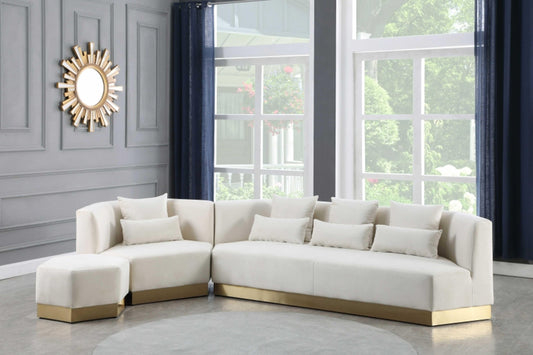 Marquis Soft Velvet 3 pc Sofa Set SKU: 600-S3 - Venini Furniture 