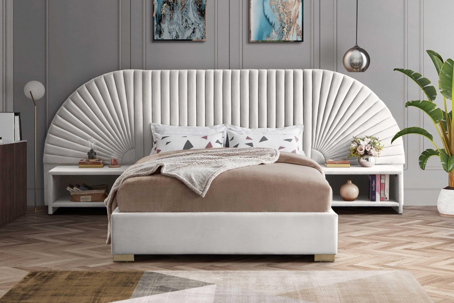 Cleo Velvet Bed SKU: Cleo - Venini Furniture 