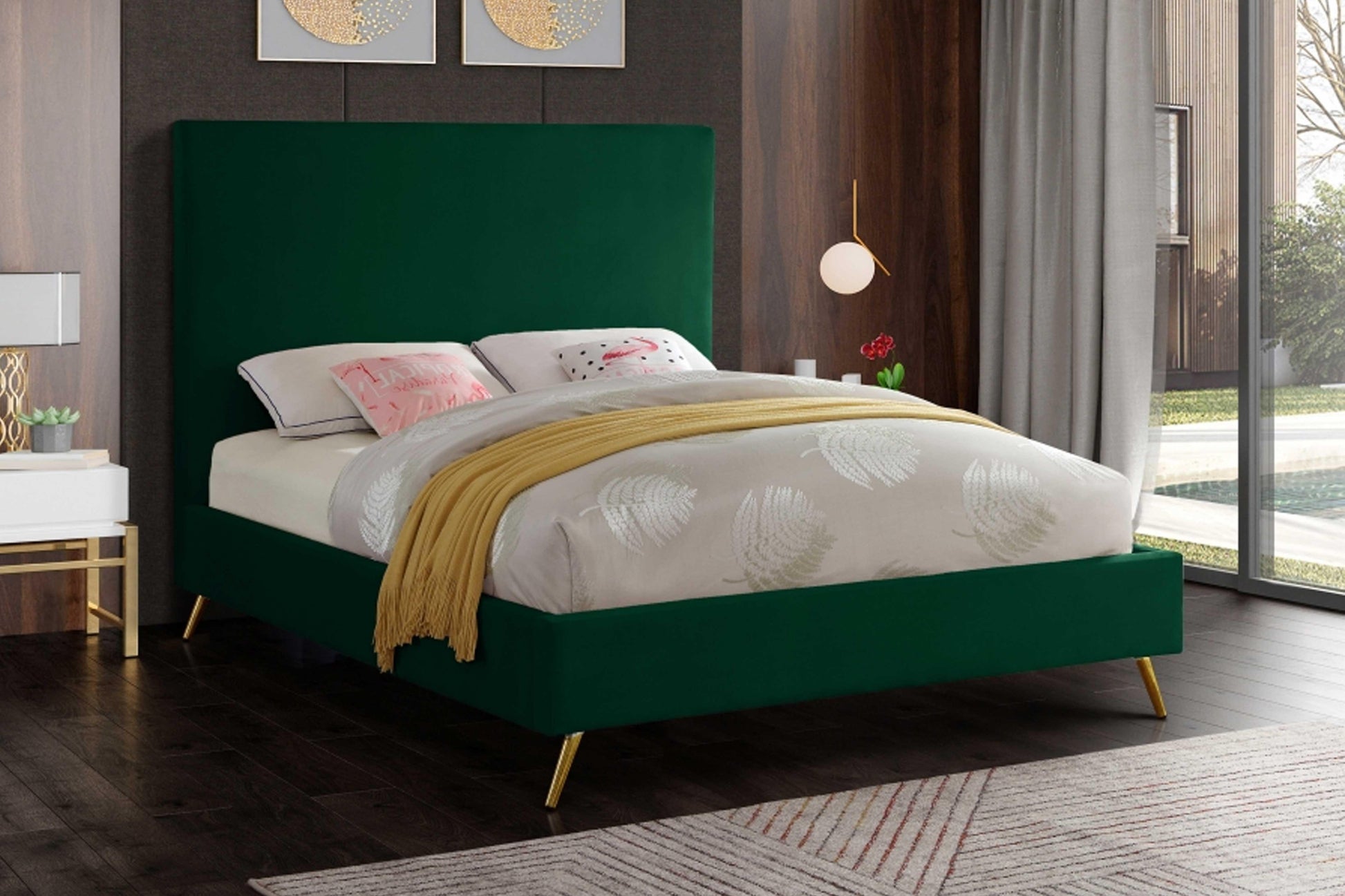 Jasmine Velvet Bed SKU: Jasmine - Venini Furniture 