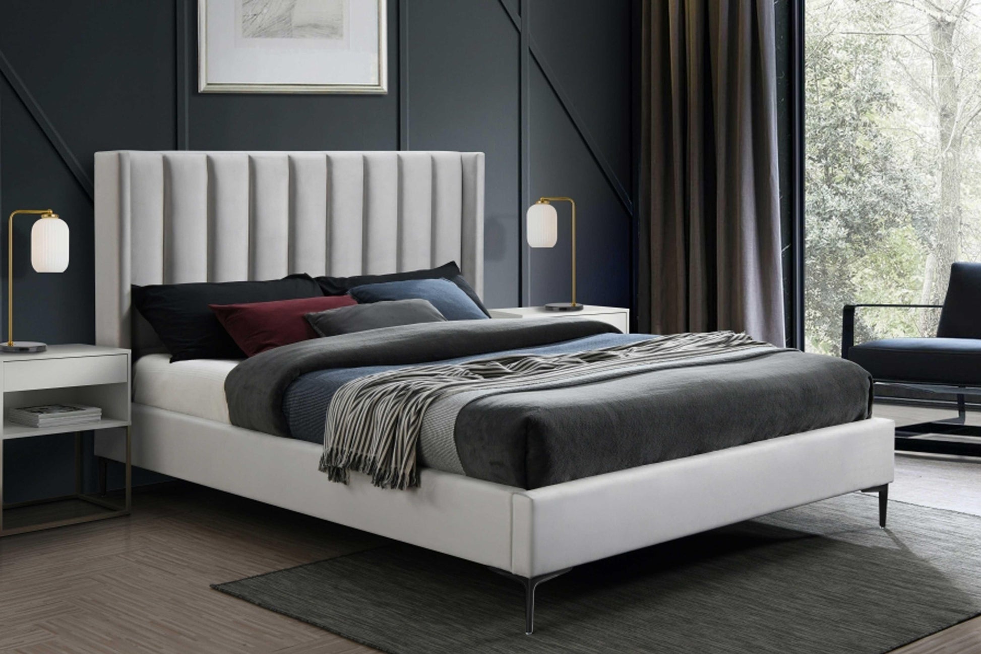 Nadia Velvet Bed SKU: Nadia - Venini Furniture 