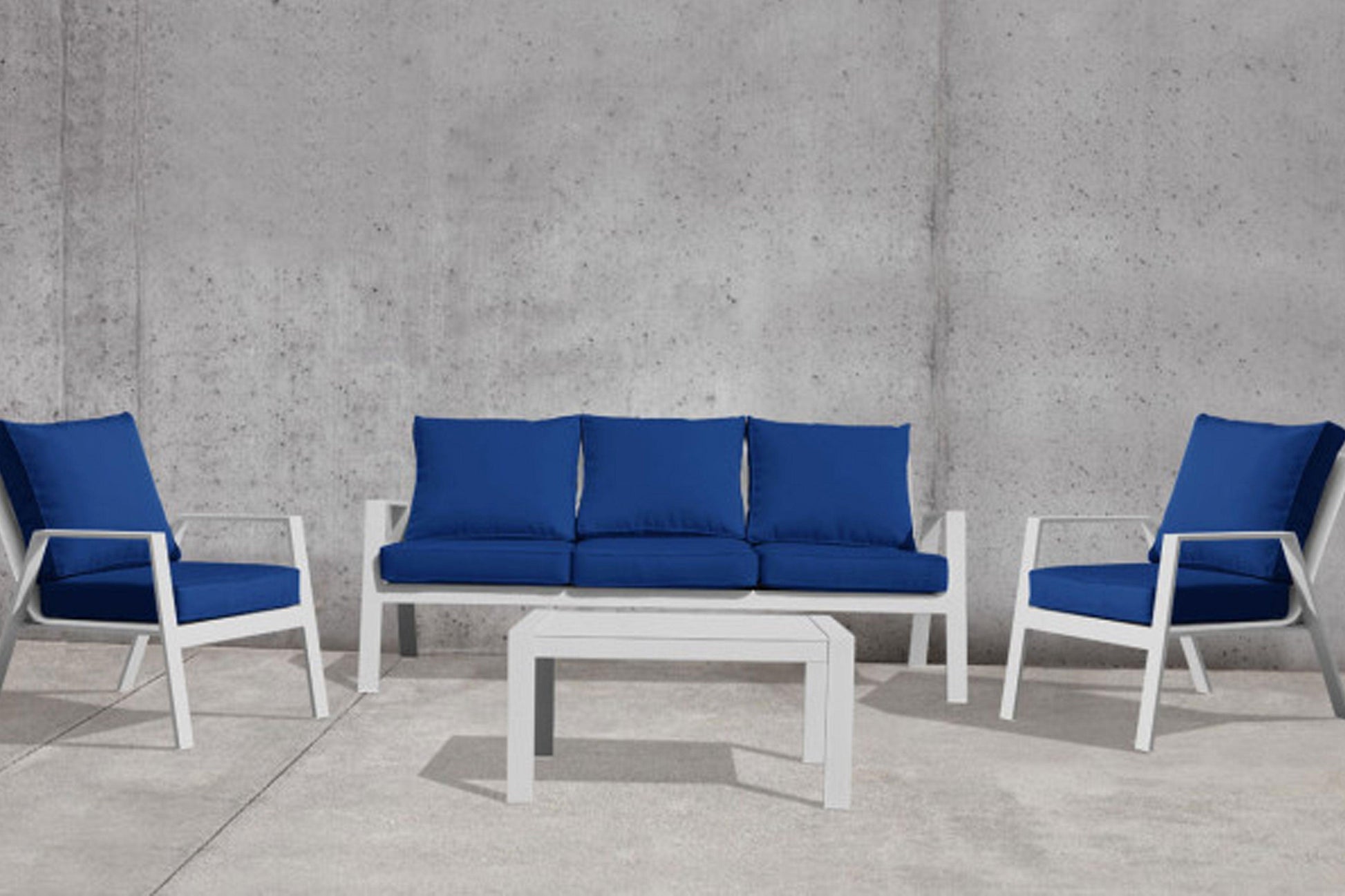 Azores 4 PC Seating Set w/navy blue cushions - Venini Furniture 