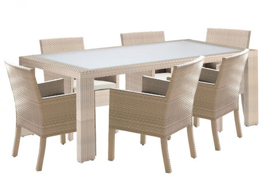 Cubix 7 PC Armchair Dining Set SKU: 902-1349-KBU-7DA - Venini Furniture 