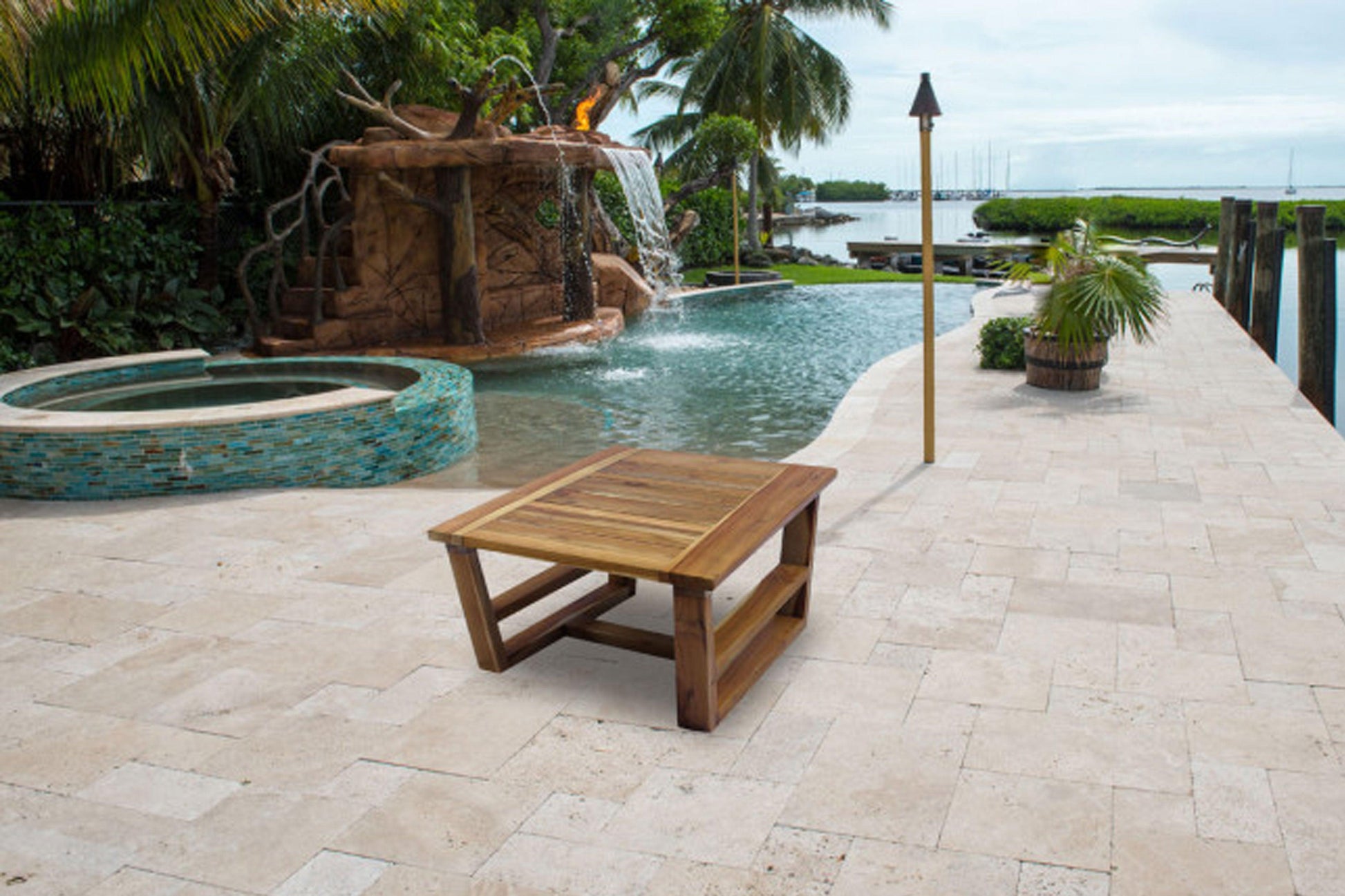 Modern Teak End Table - Venini Furniture 