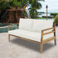Modern Teak Sofa w/off-white cushions - Venini Furniture 