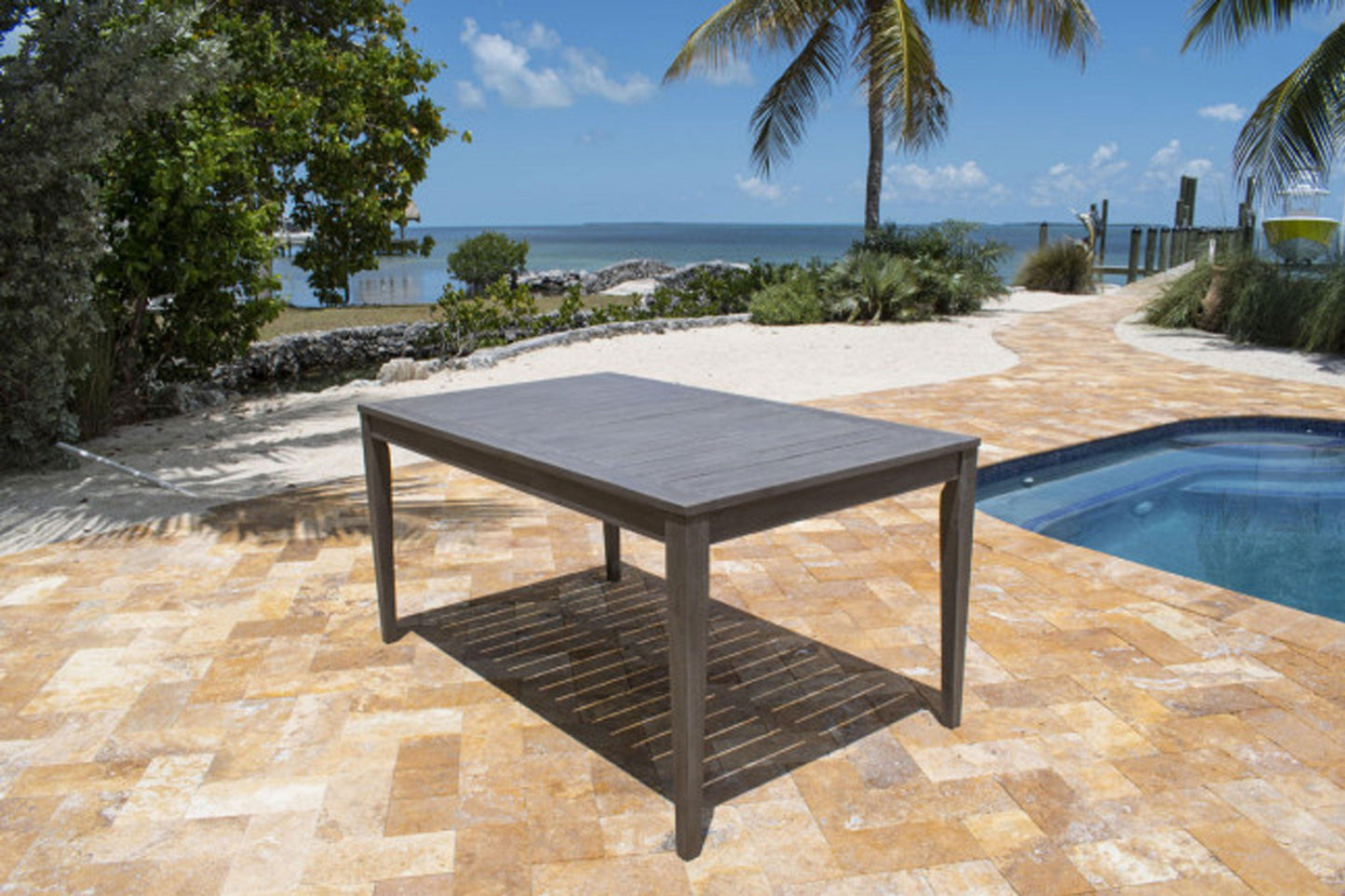 Poolside Rectangular Dining Table SKU: PJO-2701-GRY-RT - Venini Furniture 
