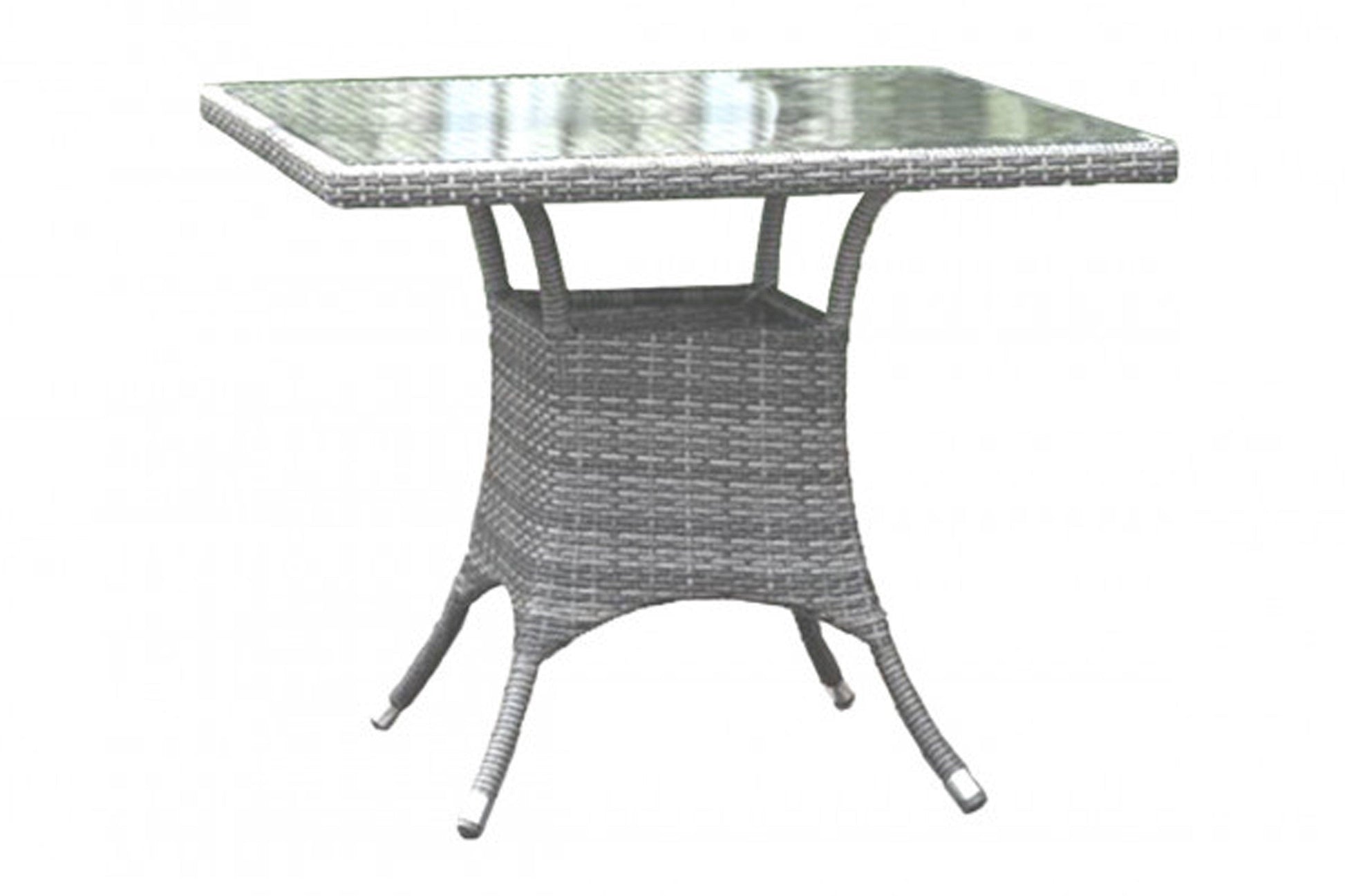 Santorini 36" Square Dining Table KD w/whitewash tempered glass SKU: 895-1399-WW-SQ - Venini Furniture 
