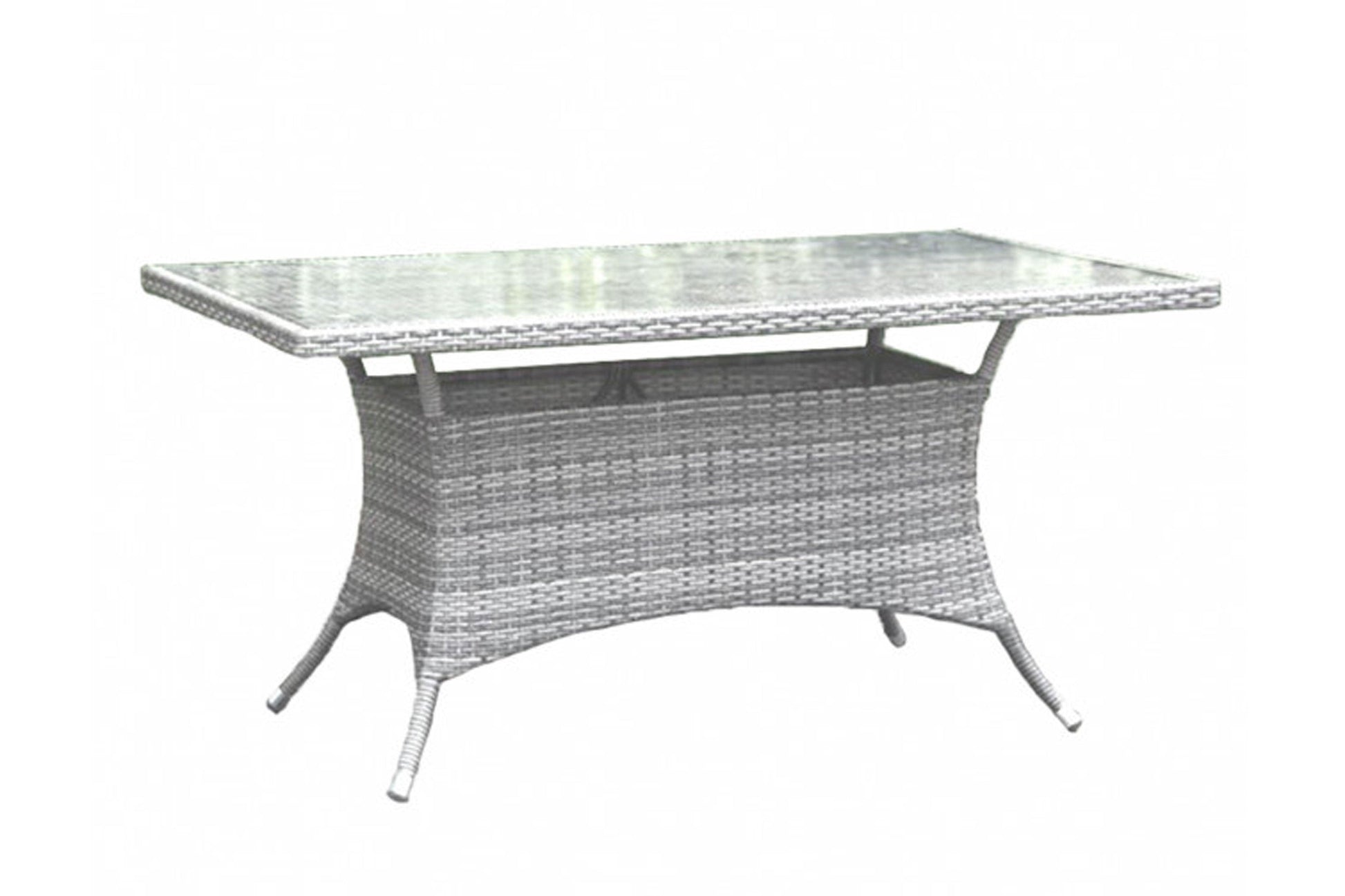 Santorini 36" x 60" Rectangular Dining Table KD w/whitewash tempered glass SKU: 895-1399-WW-RT - Venini Furniture 