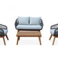 Surfers Cove 4 PC Settee w/grey cushions SKU: 719-1267-NAT - Venini Furniture 