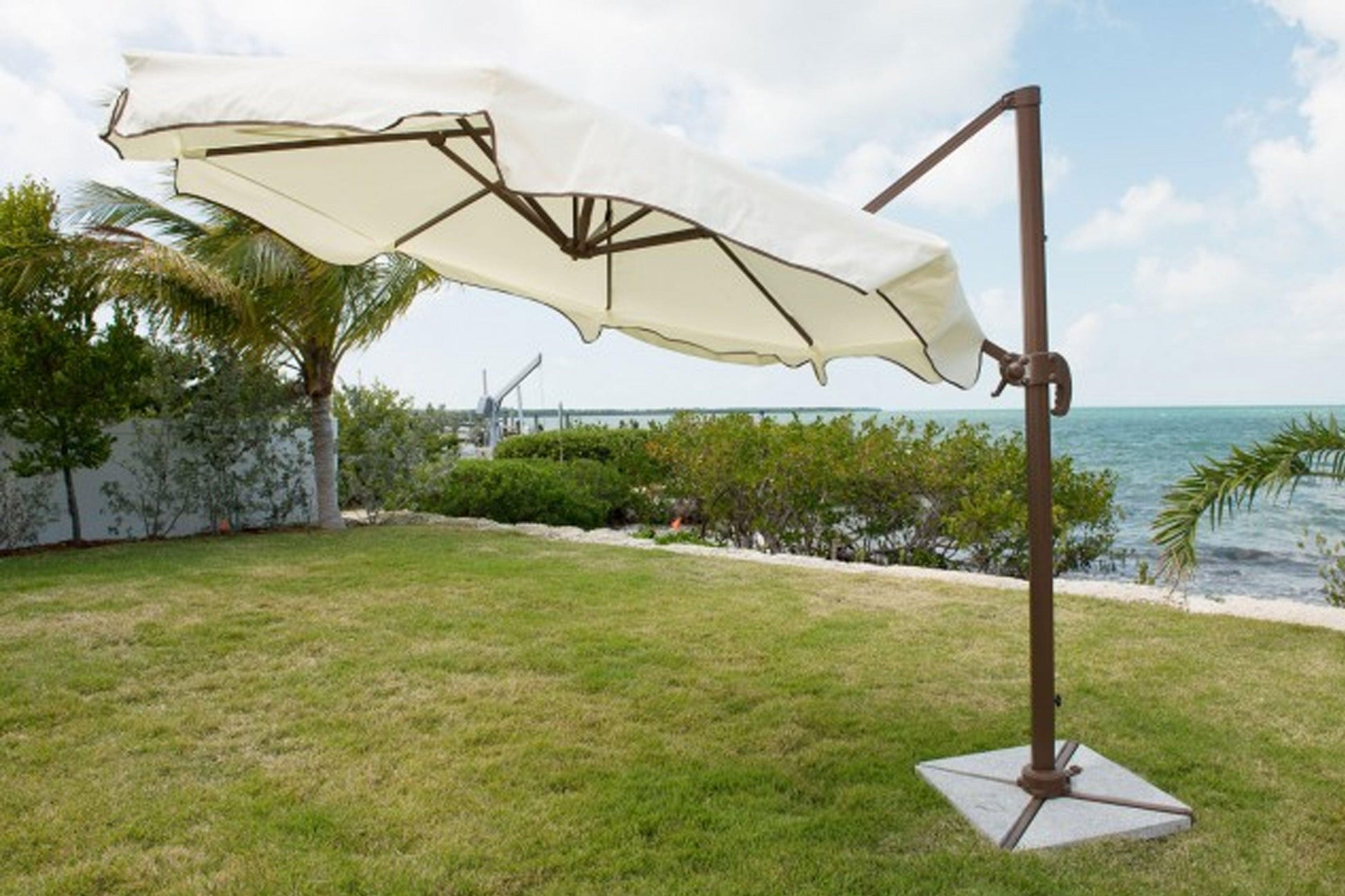 Panama Jack 10 FT DIA Cantilever Umbrella with stone bases - Venini Furniture 