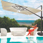 Panama Jack 11.5 FT Square LED Cantilever Umbrella with 105 lb. base - Venini Furniture 