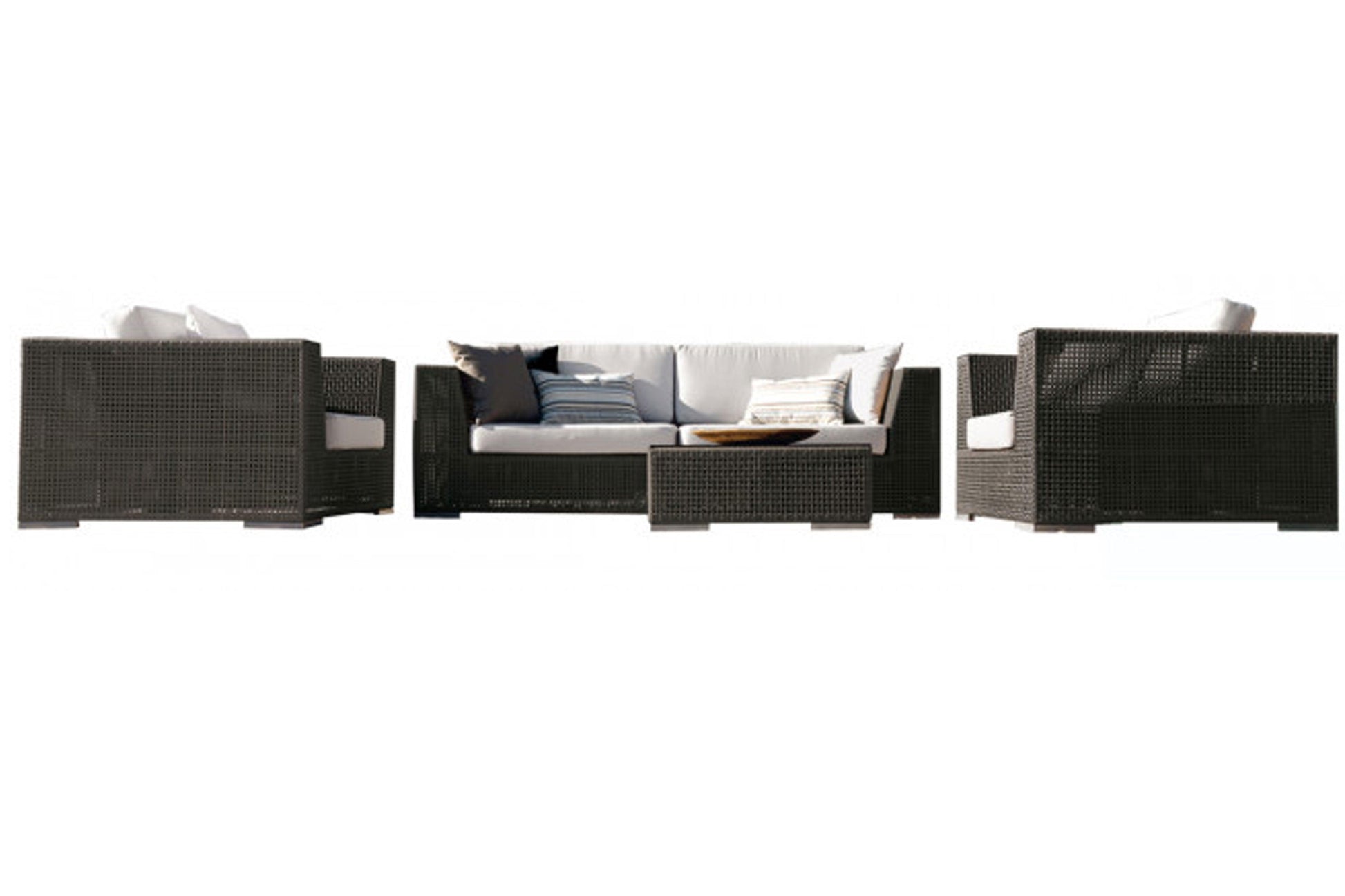 Atlantis 5 PC Sectional Deep Seating Group w/off-white cushions - Venini Furniture 