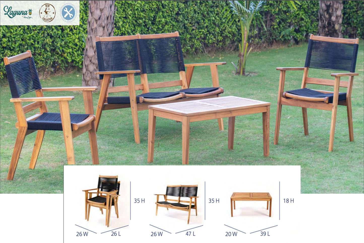 Laguna Stackable Dining Armchair (Set of 2) SKU: PJO-3201-ACA-AC - Venini Furniture 