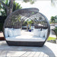 Banyan Daybed w/off-white cushion SKU: PJO-5001-GRY-DB - Venini Furniture 
