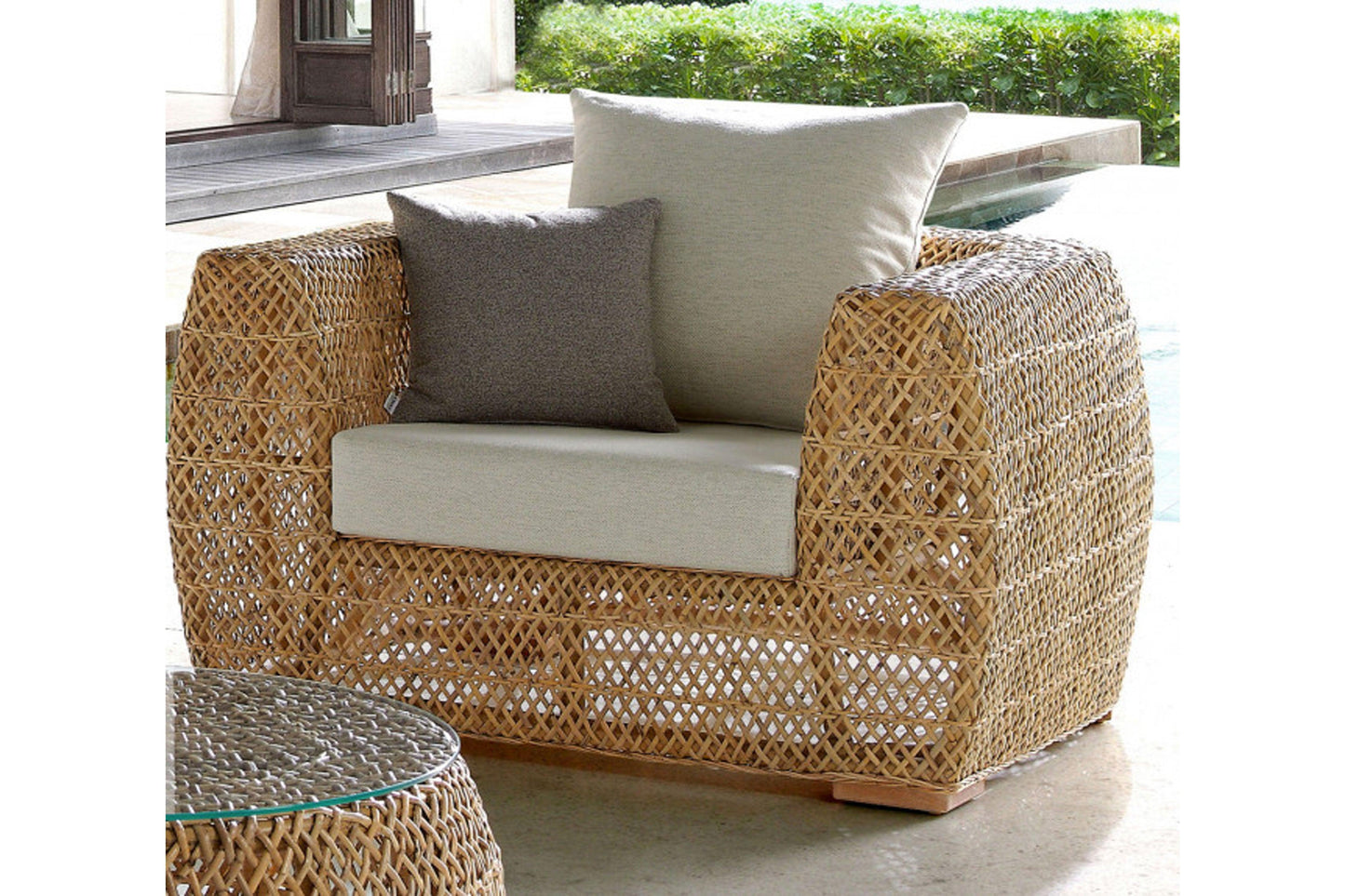 Sumatra Lounge Chair w/beige cushion - Venini Furniture 
