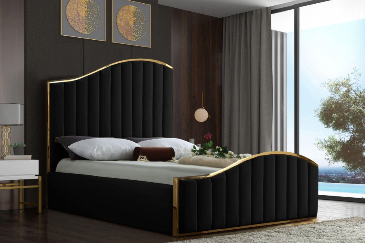 Jolie Velvet Bed SKU: Jolie - Venini Furniture 