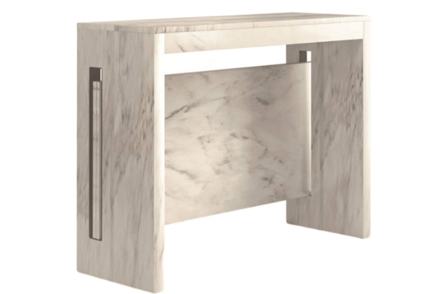 Perugia Expandable Console Table White Marbled Model TC-540B-CA - Venini Furniture 