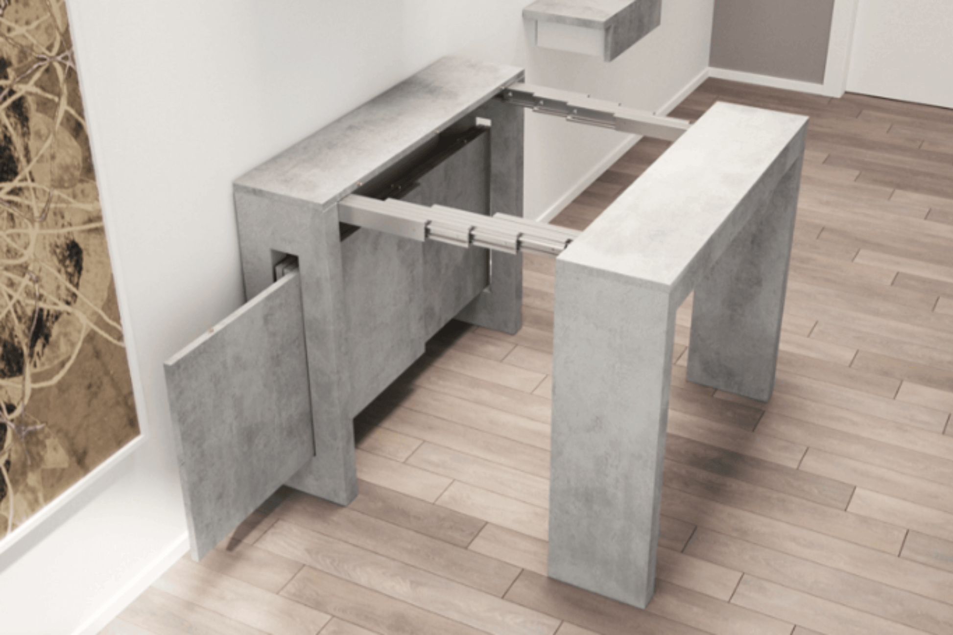 Bari Expandable Console Table Light Gray Model TC-540B-GR - Venini Furniture 