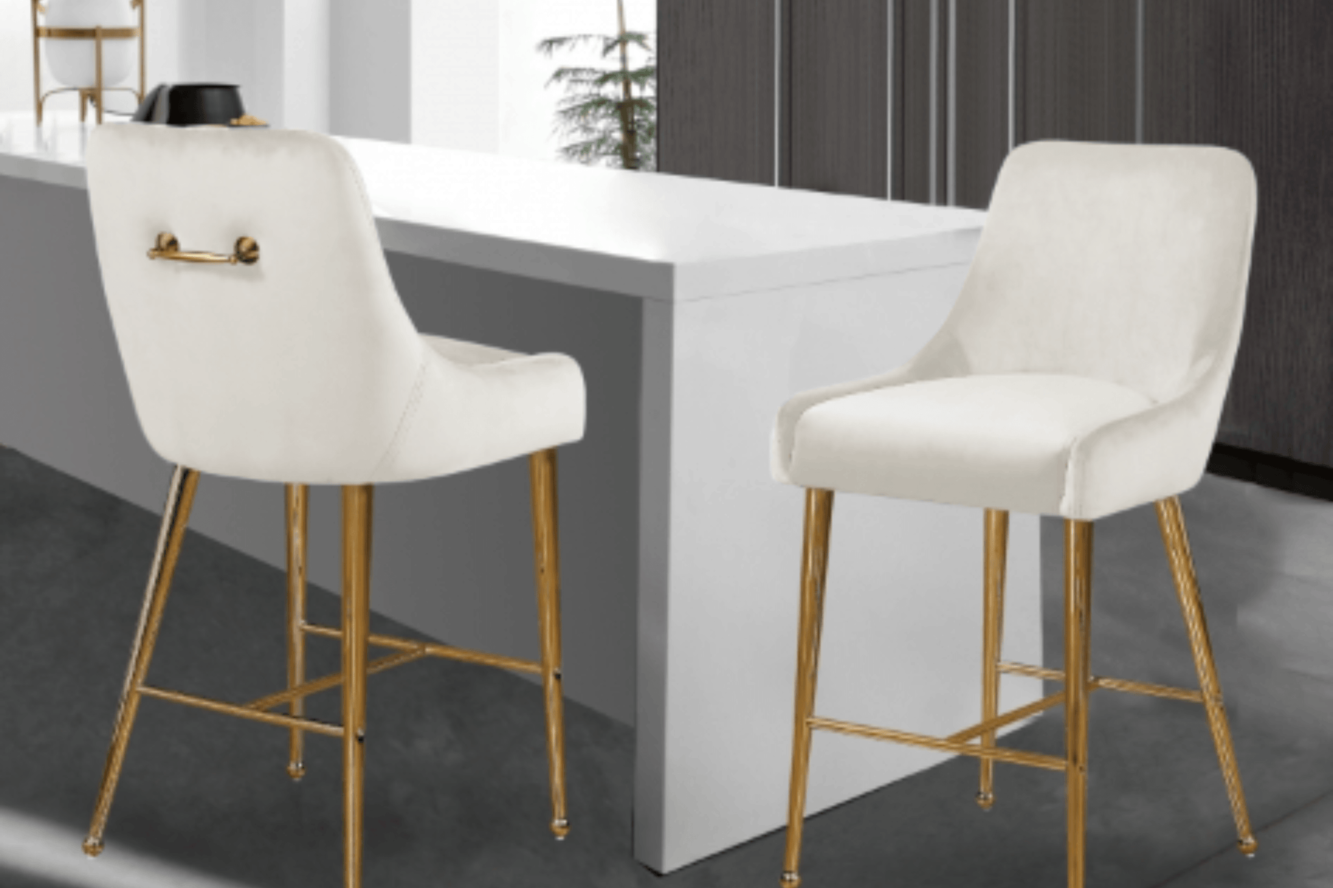 Owen Velvet Counter Stool SKU: 745 - Venini Furniture 